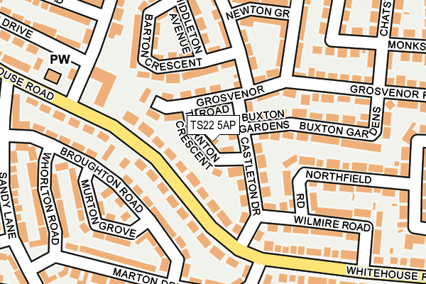 TS22 5AP map - OS OpenMap – Local (Ordnance Survey)