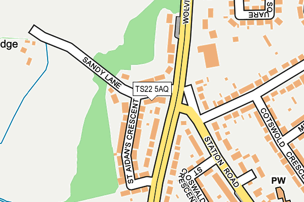 TS22 5AQ map - OS OpenMap – Local (Ordnance Survey)