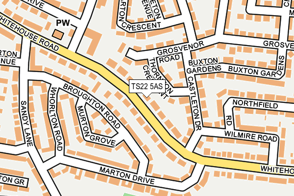 TS22 5AS map - OS OpenMap – Local (Ordnance Survey)