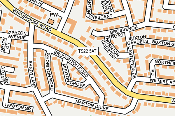 TS22 5AT map - OS OpenMap – Local (Ordnance Survey)