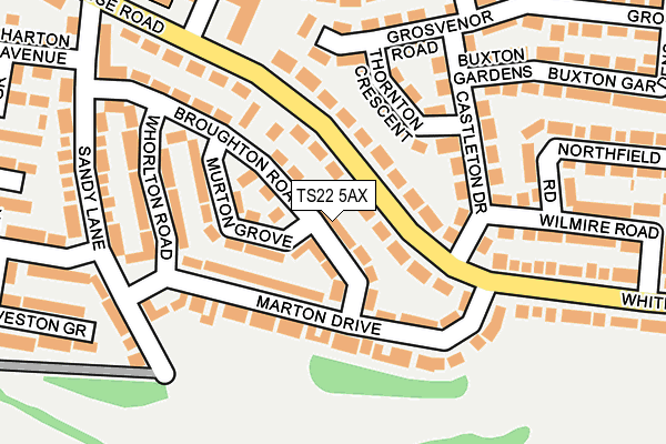 TS22 5AX map - OS OpenMap – Local (Ordnance Survey)