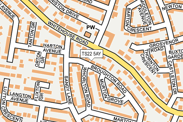 TS22 5AY map - OS OpenMap – Local (Ordnance Survey)