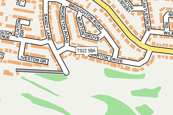 TS22 5BA map - OS OpenMap – Local (Ordnance Survey)