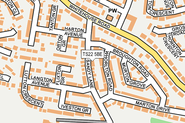 TS22 5BE map - OS OpenMap – Local (Ordnance Survey)