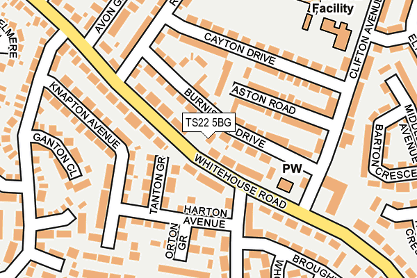 TS22 5BG map - OS OpenMap – Local (Ordnance Survey)