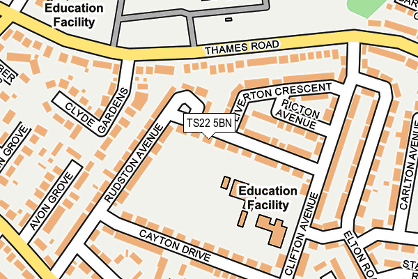 TS22 5BN map - OS OpenMap – Local (Ordnance Survey)