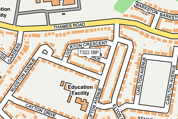 TS22 5BP map - OS OpenMap – Local (Ordnance Survey)