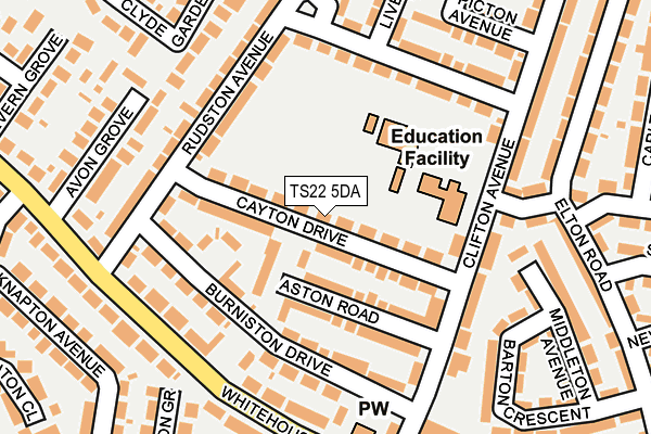 TS22 5DA map - OS OpenMap – Local (Ordnance Survey)