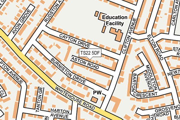 TS22 5DF map - OS OpenMap – Local (Ordnance Survey)