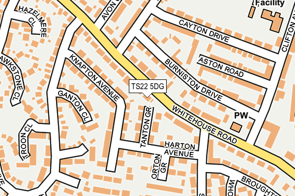 TS22 5DG map - OS OpenMap – Local (Ordnance Survey)