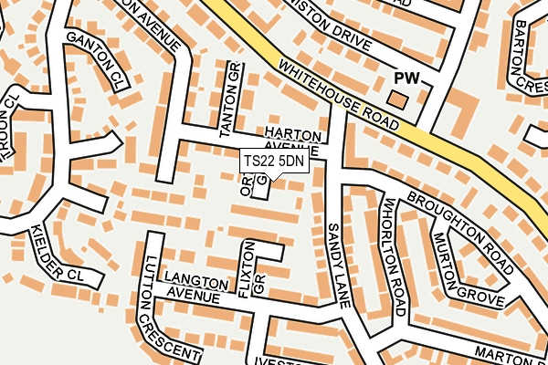 TS22 5DN map - OS OpenMap – Local (Ordnance Survey)
