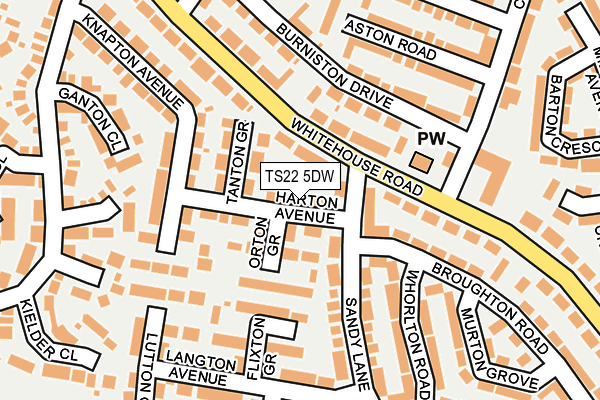 TS22 5DW map - OS OpenMap – Local (Ordnance Survey)