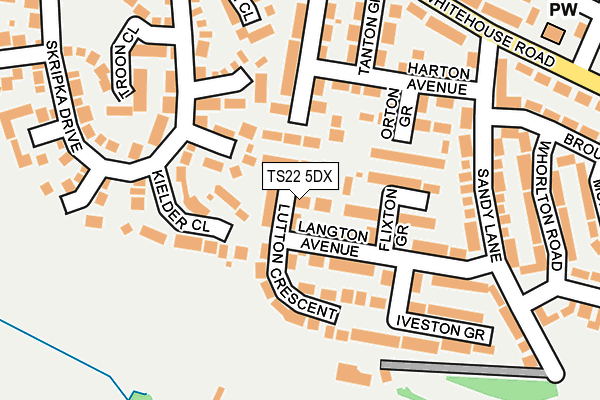 TS22 5DX map - OS OpenMap – Local (Ordnance Survey)