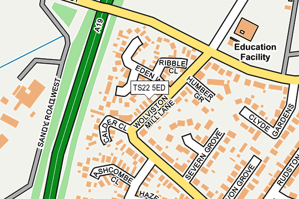 TS22 5ED map - OS OpenMap – Local (Ordnance Survey)