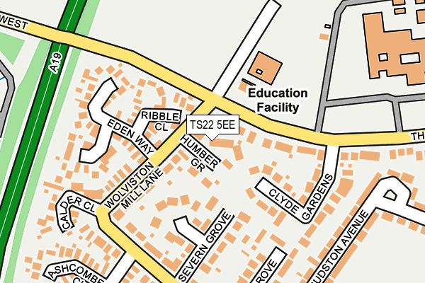 TS22 5EE map - OS OpenMap – Local (Ordnance Survey)