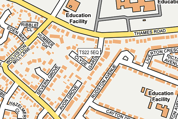 TS22 5EQ map - OS OpenMap – Local (Ordnance Survey)