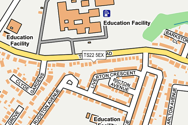 TS22 5EX map - OS OpenMap – Local (Ordnance Survey)