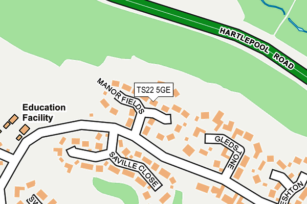 TS22 5GE map - OS OpenMap – Local (Ordnance Survey)