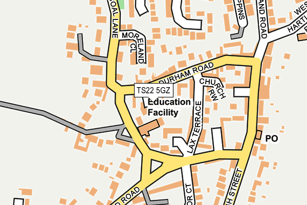 TS22 5GZ map - OS OpenMap – Local (Ordnance Survey)