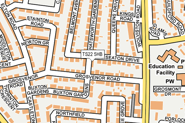 TS22 5HB map - OS OpenMap – Local (Ordnance Survey)