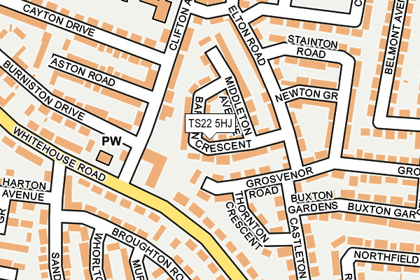 TS22 5HJ map - OS OpenMap – Local (Ordnance Survey)