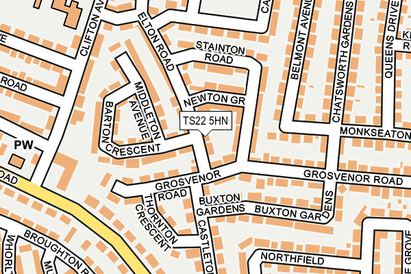 TS22 5HN map - OS OpenMap – Local (Ordnance Survey)