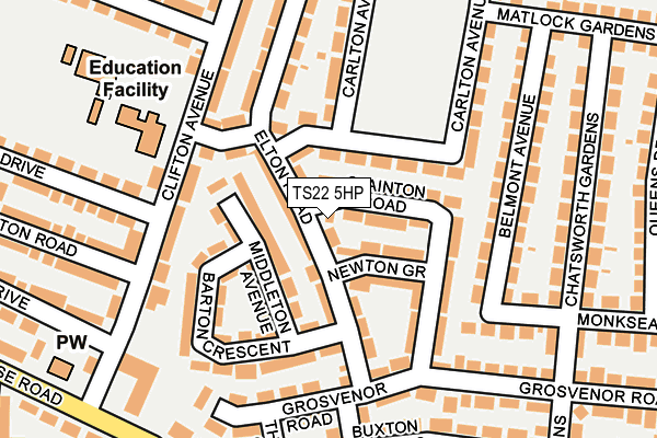 TS22 5HP map - OS OpenMap – Local (Ordnance Survey)