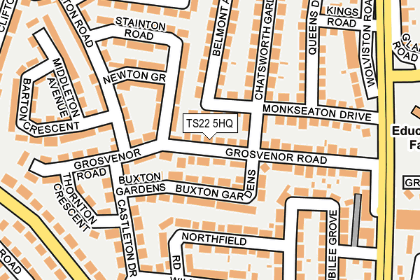 TS22 5HQ map - OS OpenMap – Local (Ordnance Survey)