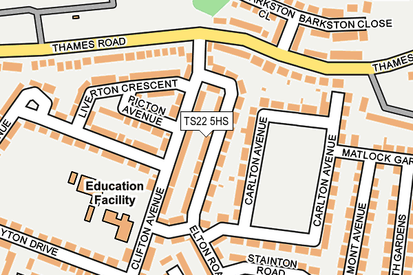 TS22 5HS map - OS OpenMap – Local (Ordnance Survey)