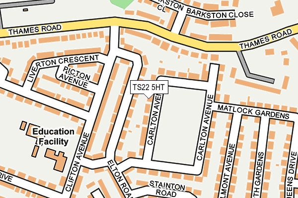 TS22 5HT map - OS OpenMap – Local (Ordnance Survey)