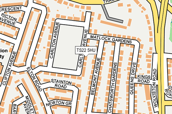 TS22 5HU map - OS OpenMap – Local (Ordnance Survey)