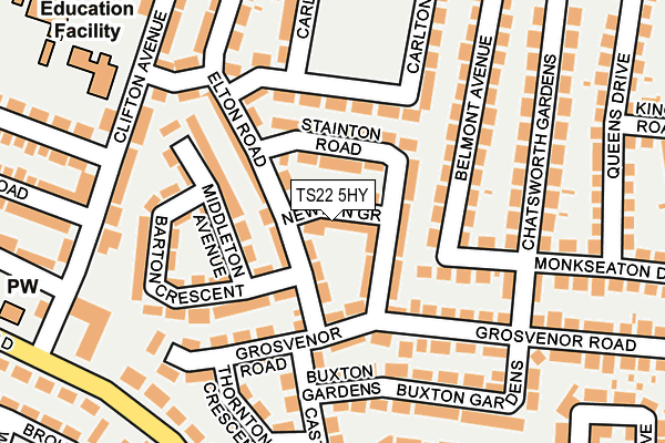 TS22 5HY map - OS OpenMap – Local (Ordnance Survey)