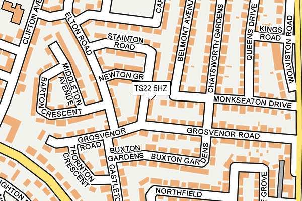 TS22 5HZ map - OS OpenMap – Local (Ordnance Survey)