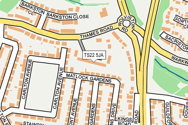 TS22 5JA map - OS OpenMap – Local (Ordnance Survey)
