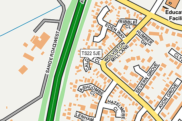 TS22 5JE map - OS OpenMap – Local (Ordnance Survey)