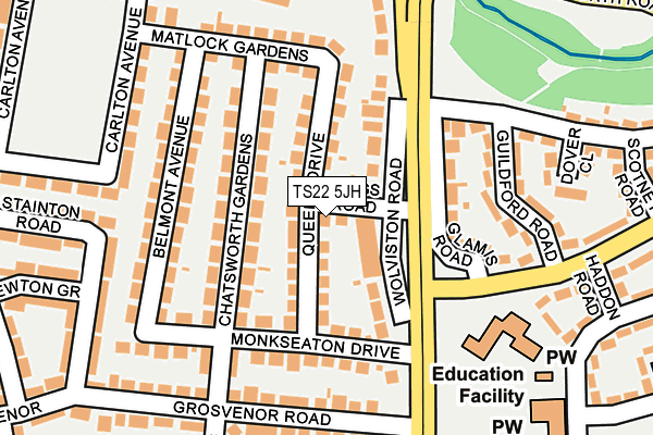 TS22 5JH map - OS OpenMap – Local (Ordnance Survey)