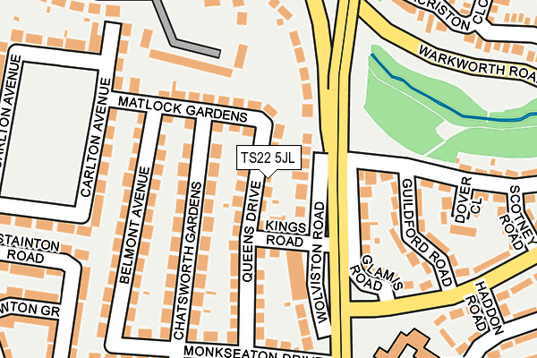 TS22 5JL map - OS OpenMap – Local (Ordnance Survey)