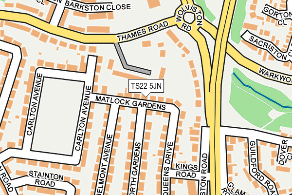 TS22 5JN map - OS OpenMap – Local (Ordnance Survey)