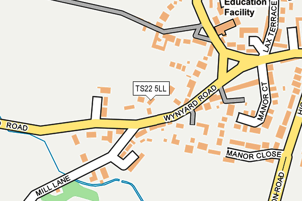 TS22 5LL map - OS OpenMap – Local (Ordnance Survey)
