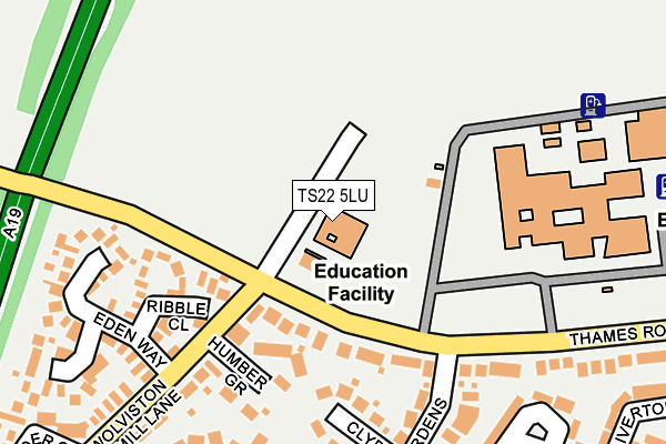TS22 5LU map - OS OpenMap – Local (Ordnance Survey)