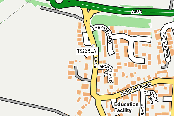 TS22 5LW map - OS OpenMap – Local (Ordnance Survey)