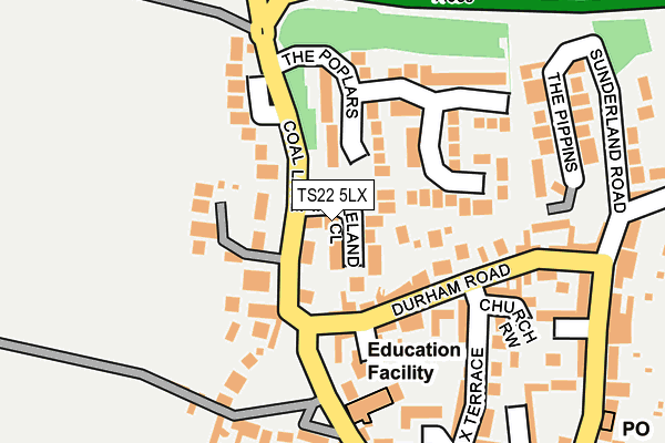 TS22 5LX map - OS OpenMap – Local (Ordnance Survey)