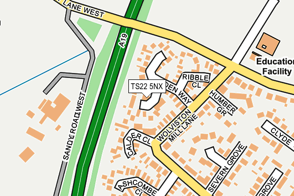 TS22 5NX map - OS OpenMap – Local (Ordnance Survey)