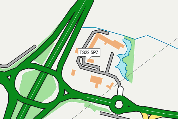 TS22 5PZ map - OS OpenMap – Local (Ordnance Survey)