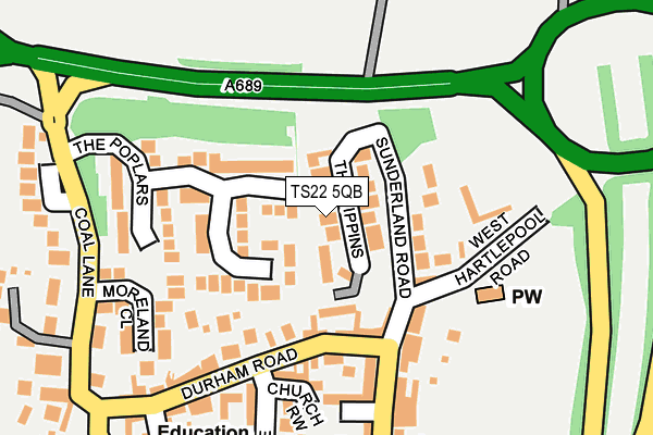 TS22 5QB map - OS OpenMap – Local (Ordnance Survey)