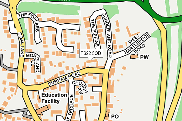 TS22 5QD map - OS OpenMap – Local (Ordnance Survey)