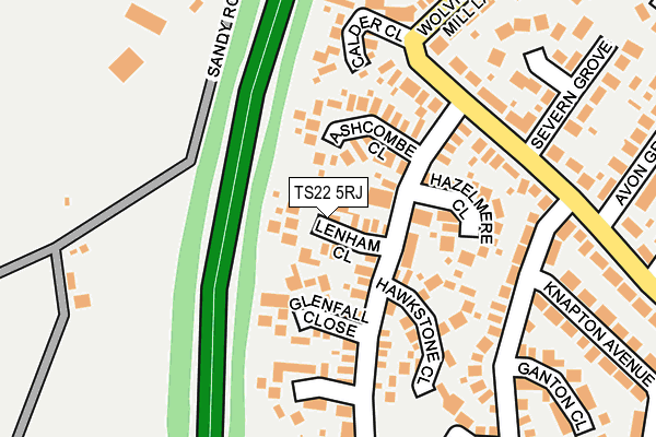 TS22 5RJ map - OS OpenMap – Local (Ordnance Survey)