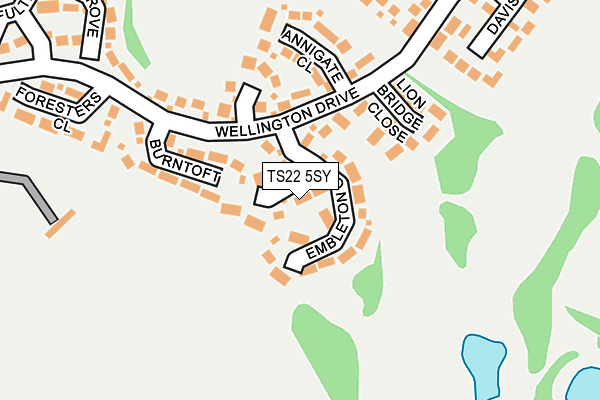 TS22 5SY map - OS OpenMap – Local (Ordnance Survey)
