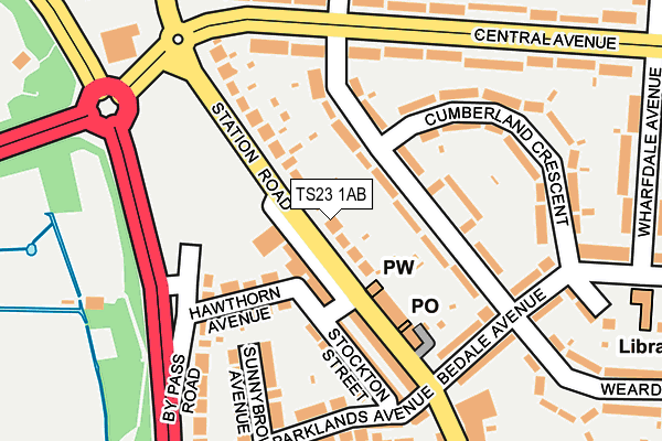 TS23 1AB map - OS OpenMap – Local (Ordnance Survey)