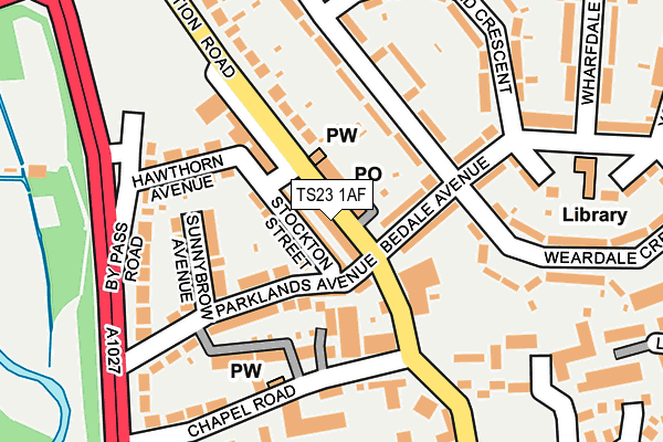 TS23 1AF map - OS OpenMap – Local (Ordnance Survey)